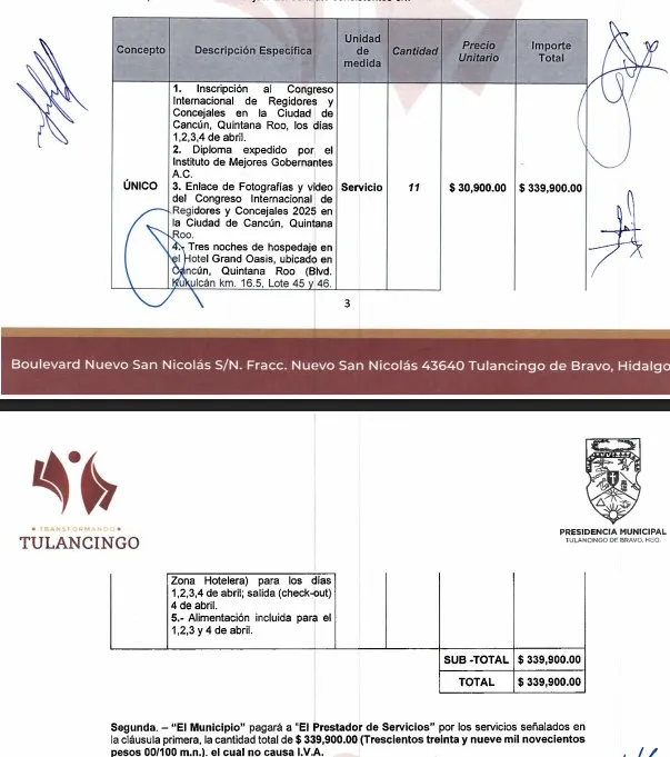 Casi 400 mil pesos: Tulancingo financia estadía de regidores en Congreso de Cancún y diplomas