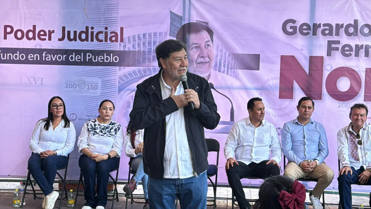 Noroña llama al voto en elecciones del Poder Judicial desde Tula