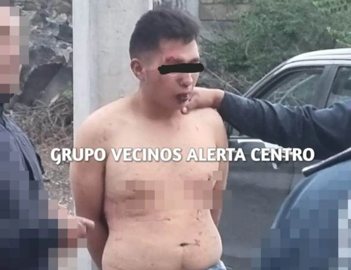 Tezontepec de Aldama: amarran a un poste y golpean a presunto ladrón