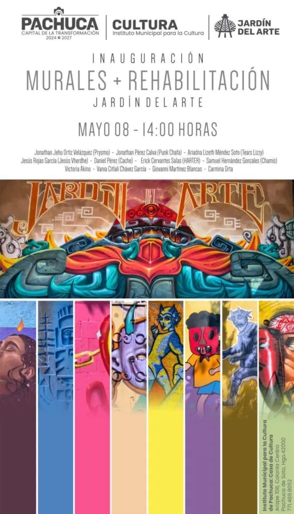 Pachuca: murales del Jardín del Arte serán inaugurados este viernes; preparan bazares y reactivación cultural