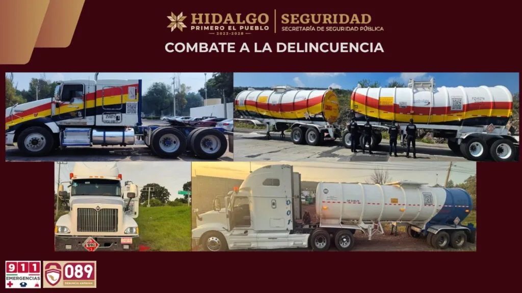 Recuperan 90 mil litros de hidrocarburo robado y cinco unidades en Hidalgo