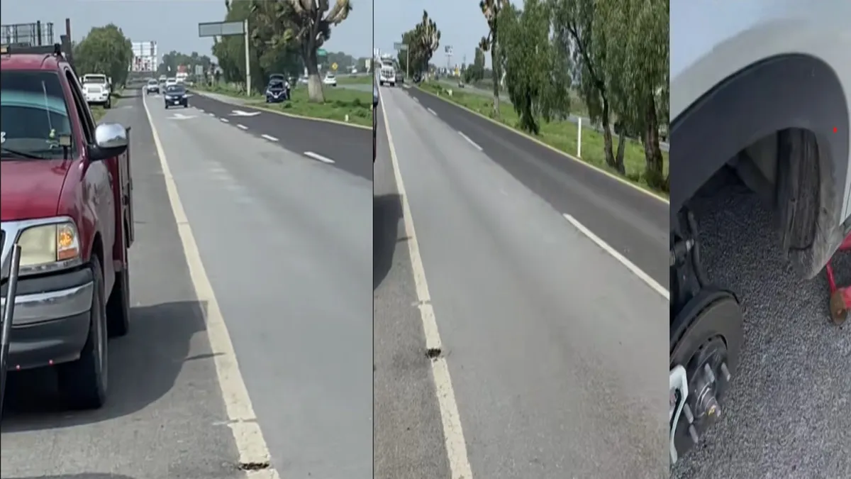 Bache en la México-Pachuca daña vehículos y afecta la circulación |VIDEO