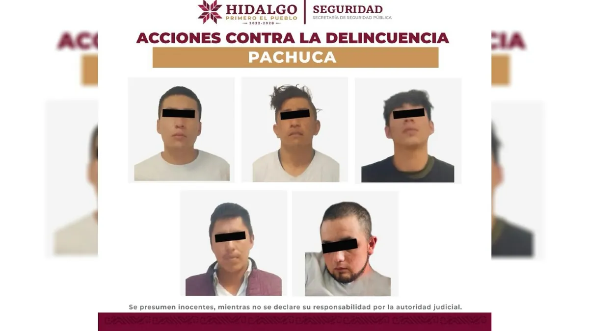 Pachuca: detienen a cinco por robar camioneta y agredir a policías con arma de fuego