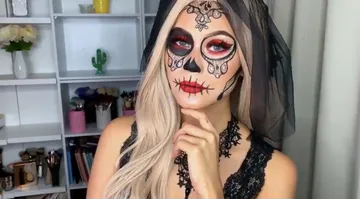 Maquillaje de catrina sencillo y bonito