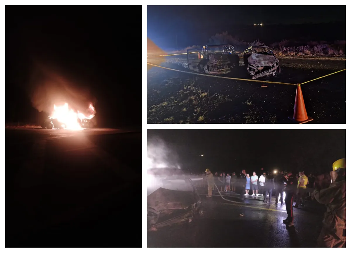 Alfajayucan: fuerte accidente deja un muerto, siete heridos y vehículos calcinados