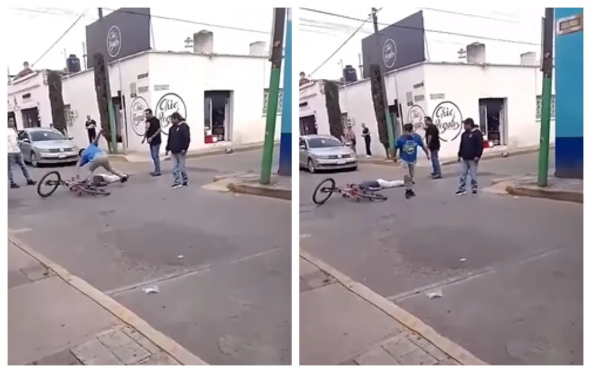 VIDEO | En Tulancingo, mandan a ciclista al hospital tras brutal golpiza que lo dejó tendido en el suelo