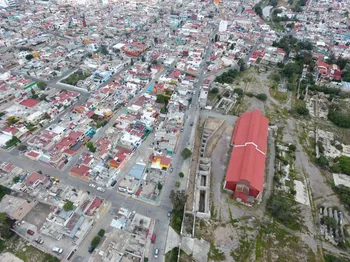 Nueva Central de Abastos Miguel Hidalgo en construcción en Zapotlán, Hidalgo.
