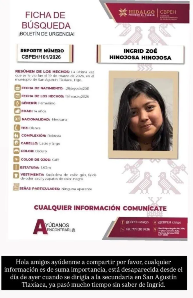 Bloqueo en carretera de Hidalgo por menor desaparecida