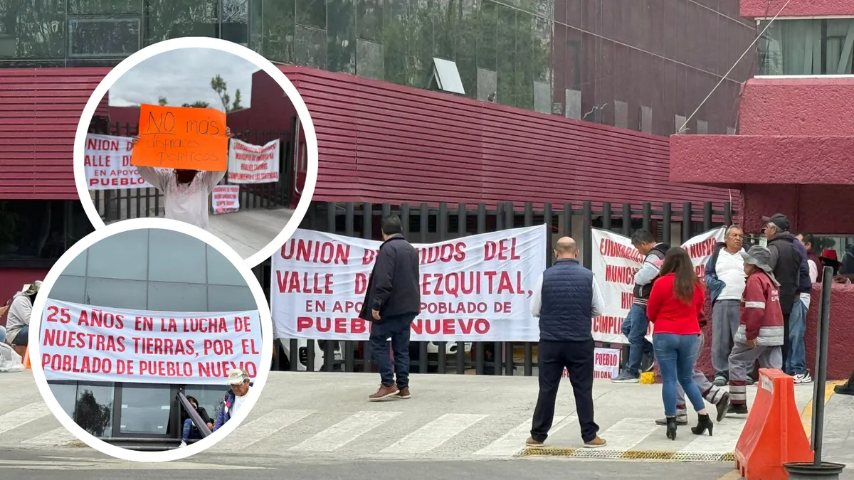 Protestan frente a Palacio de Gobierno por invasión de tierras en Ixmiquilpan