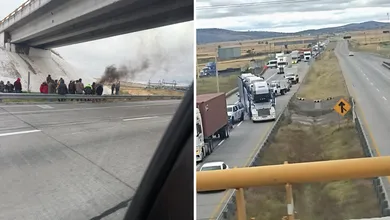 Ejidatarios bloquean el Arco Norte a la altura de Calpulalpan