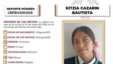 Ficha de búsqueda Kitzia Cazarin Bautista