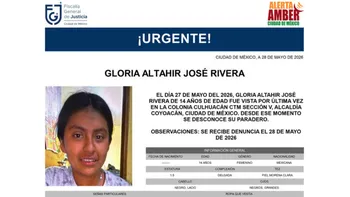La FGJCDMX activó una Alerta Amber para localizar a Gloria Altahir José Rivera, adolescente de 14 años desaparecida en Coyoacán.