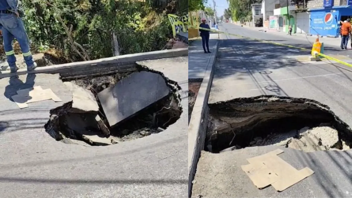 Cierran tramo de la carretera Tula–Tepeji por socavón