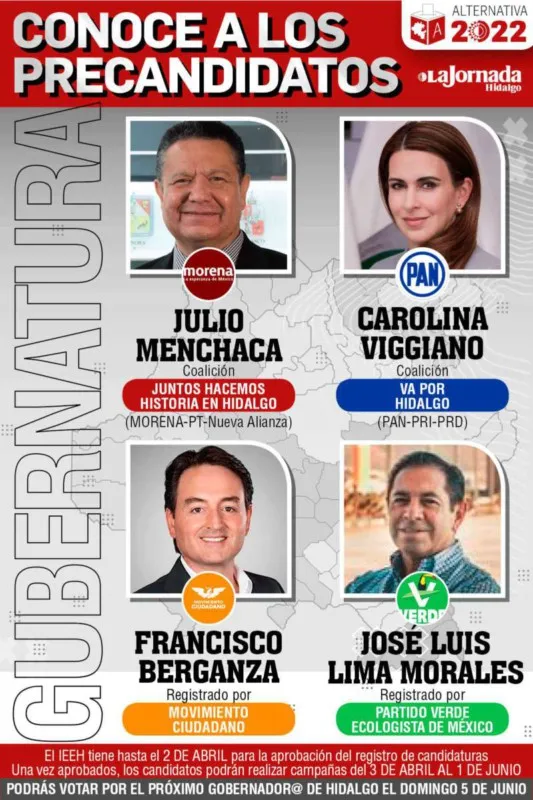 Conoce a los precandidatos a gobernador de Hidalgo; esperan aprobación del IEEH