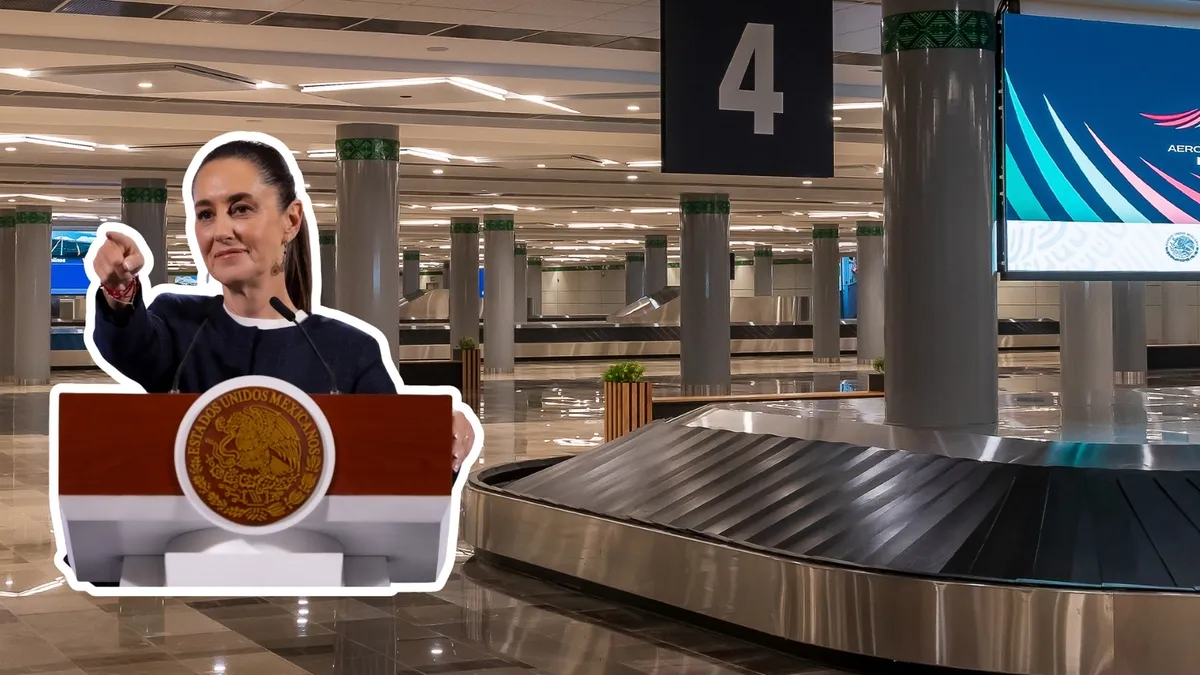 Terminal del AIFA y la presidenta Claudia Sheinbaum