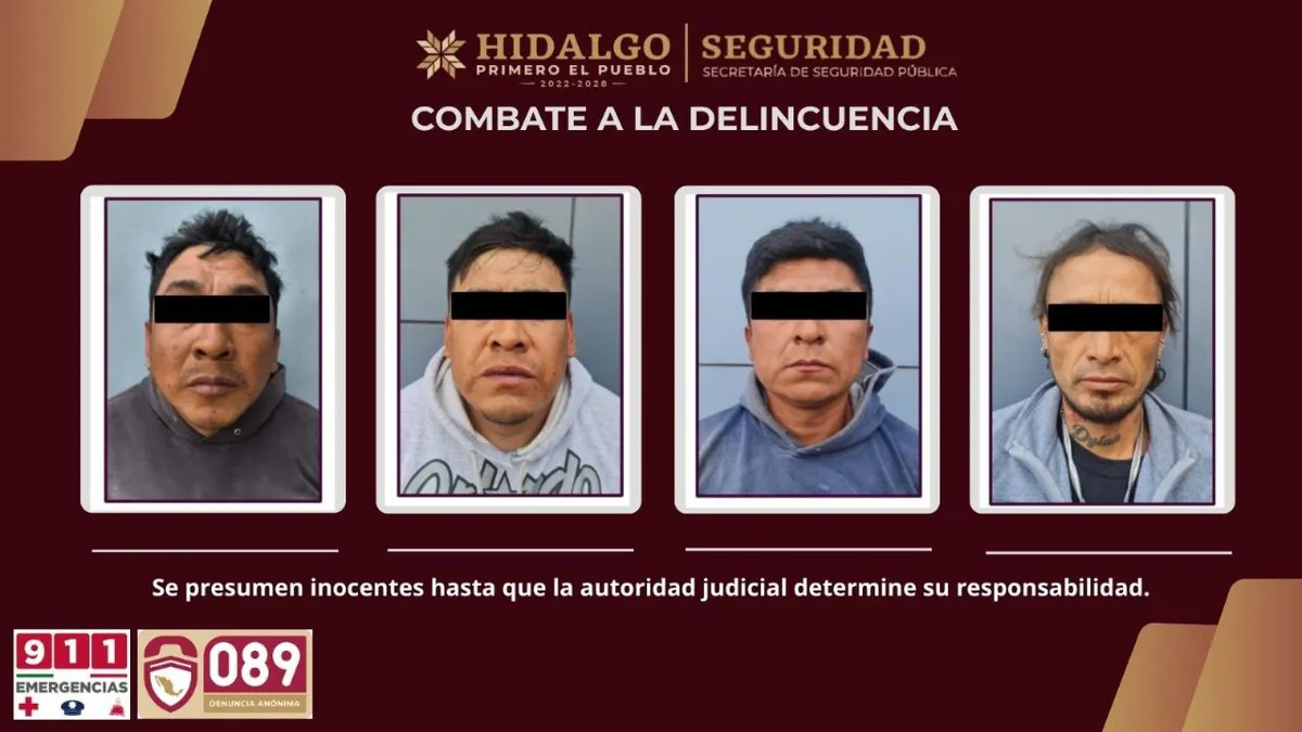 Detención de presuntos integrantes de “Los Polos” en Hidalgo