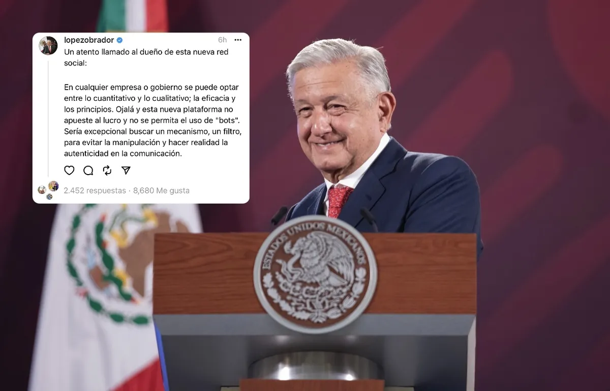 AMLO publica su primer mensaje en Threads