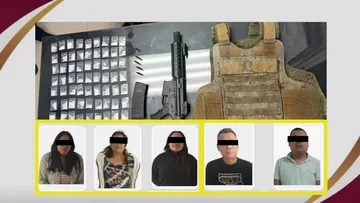 Arma larga y droga aseguradas por SSPH en Acaxochitlán.