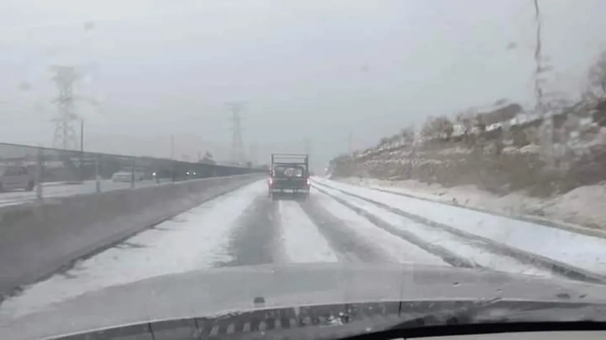 FOTOS: Granizada en la carretera Pachuca-Tulancingo