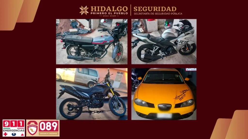 Armas, drogas, vehículos y detenidos en operativos de Hidalgo