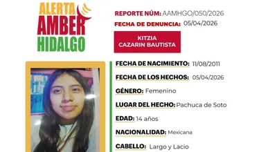 Emiten Alerta Amber para localizar a Kitzia Cazarín Bautista de 14 años de edad.