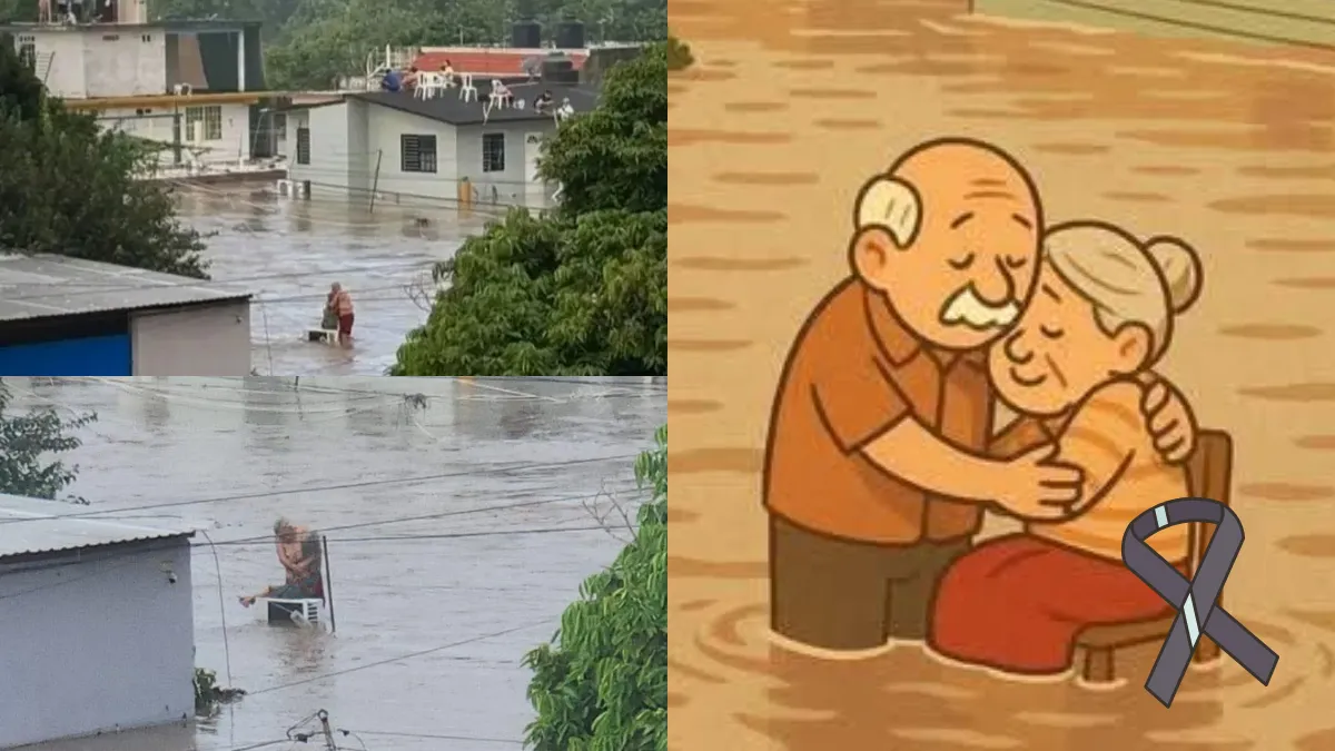 Murió Doña Elodia, la abuelita que se hizo viral por sobrevivir abrazada a su esposo durante la inundación en Poza Rica, Veracruz.