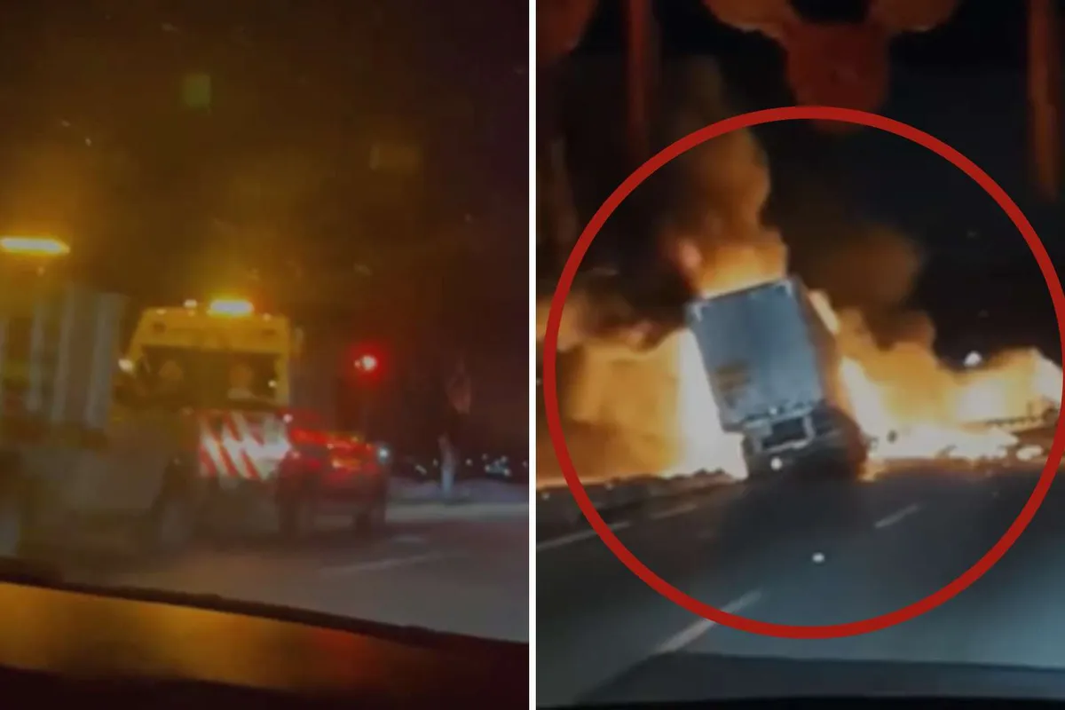 VIDEO. Accidente en Arco Norte, tráiler se incendia y causa cierre vial