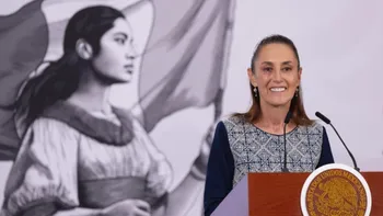 La presidenta Claudia Sheinbaum durante una conferencia donde habló sobre turismo, Pemex y educación.