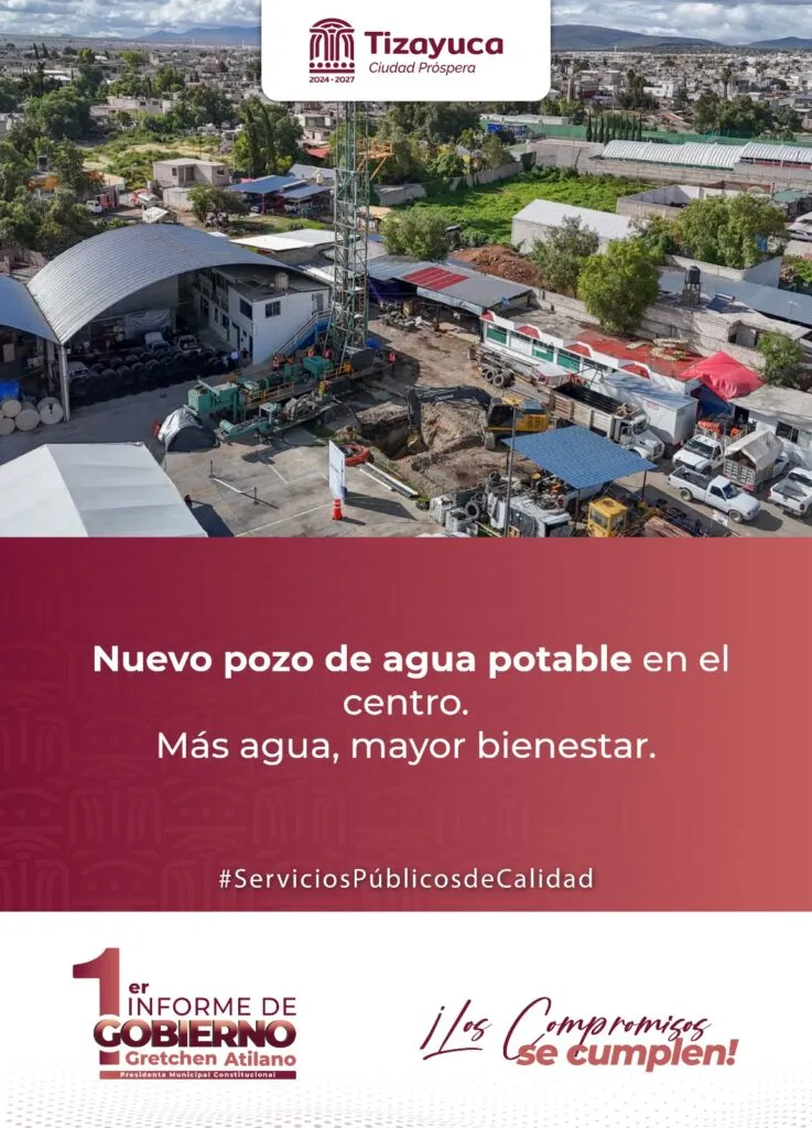 Tizayuca rehabilita pozo para mejorar distribución de agua