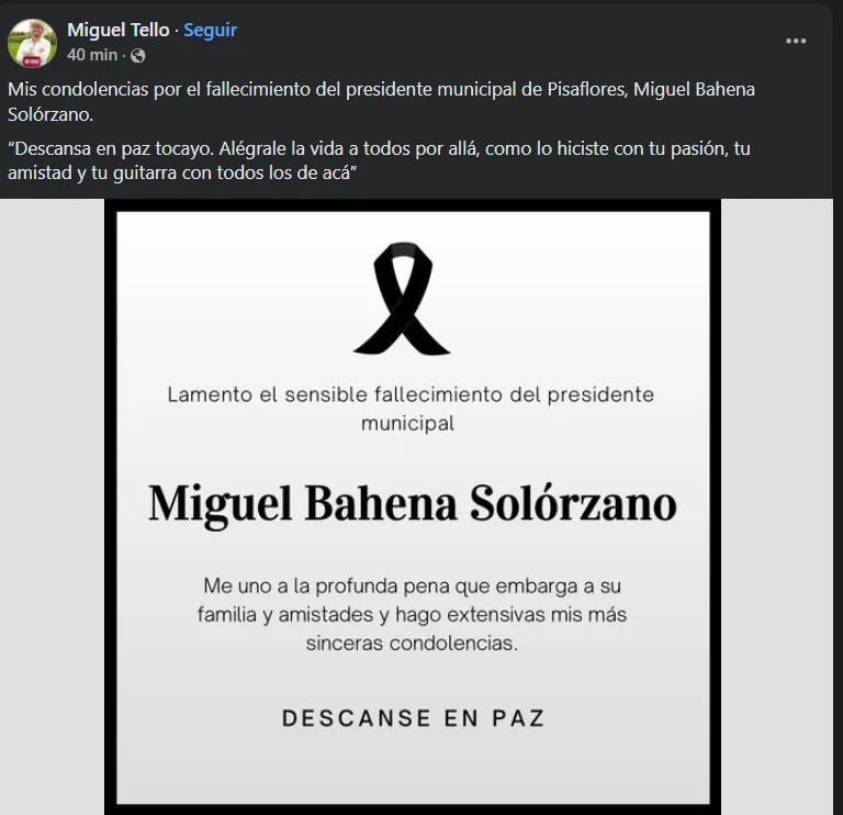 Asesinan al alcalde de Pisaflores en Hidalgo: autoridades exigen justicia inmediata