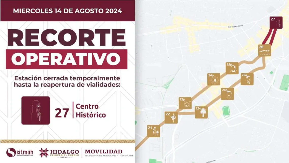 Estaciones del Tuzobús cerradas por manifestaciones en Pachuca