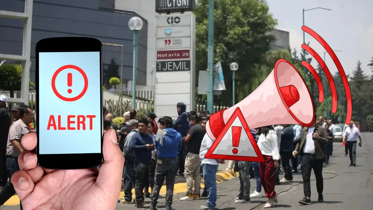 Simulacro con alerta sísmica y evacuación en edificio