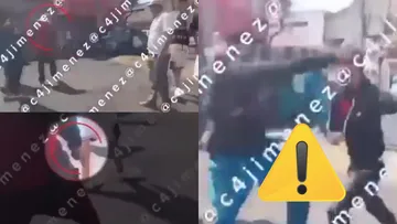 Riña entre jóvenes frente a la secundaria 252 en la alcaldía Venustiano Carranza terminó con amenazas con arma de fuego.