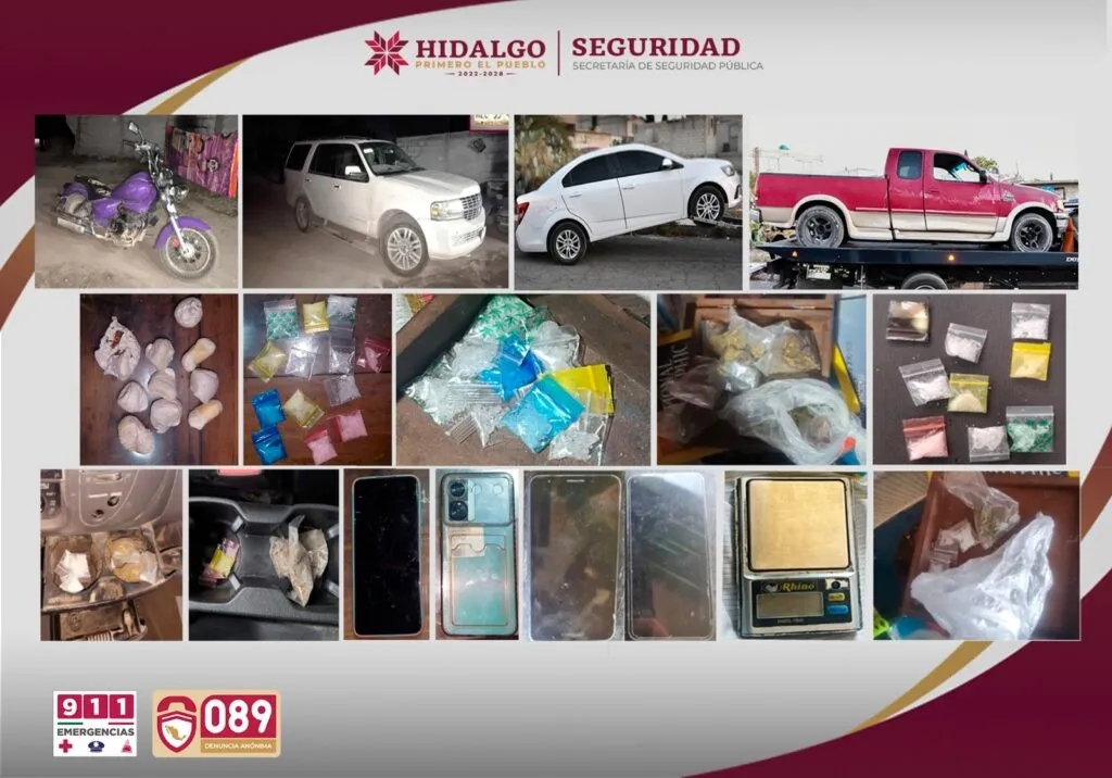 Pachuca: detienen a siete y desmantelan centros de distribución de droga y huachicol en operativos