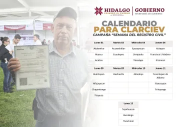 Cartel de brigadas del Registro Civil de Hidalgo