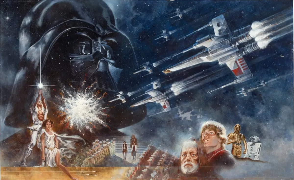 Subastan pintura original de icónico cartel de Star Wars
