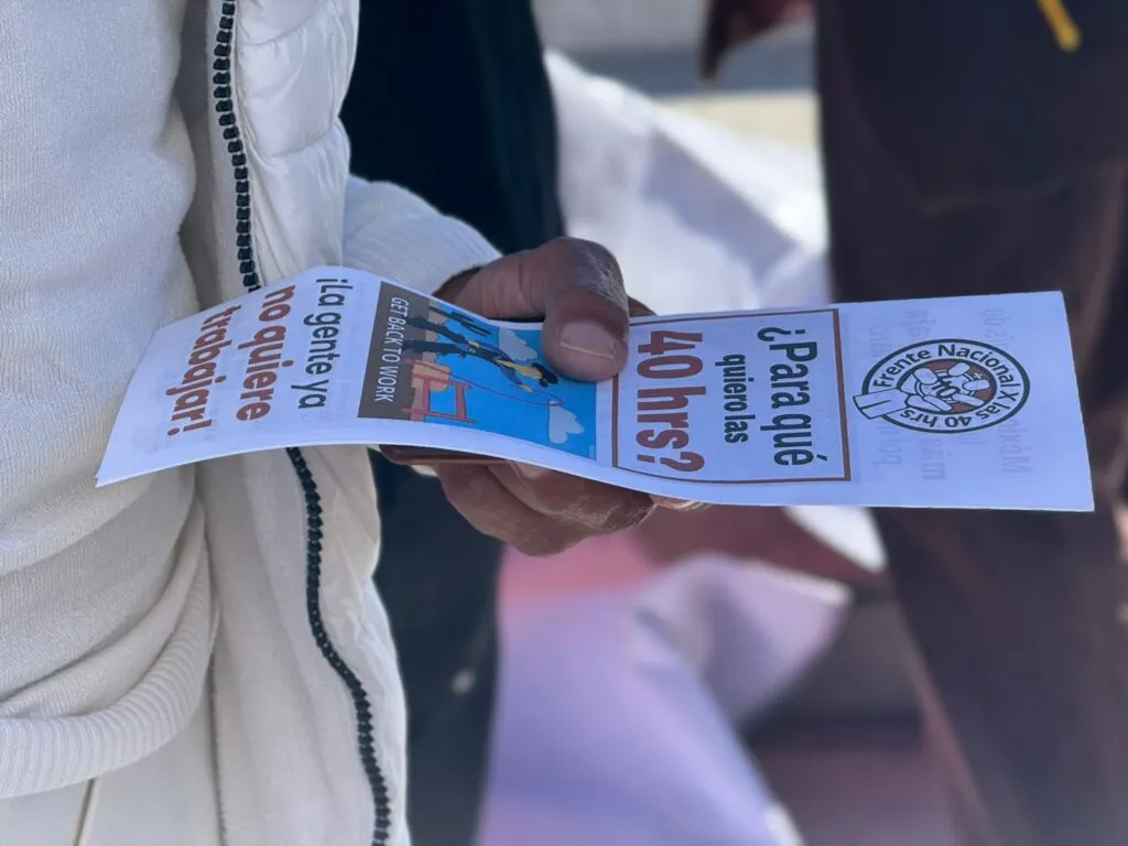 “No queremos gradualidad”: Frente por las 40 Horas protesta en Pachuca