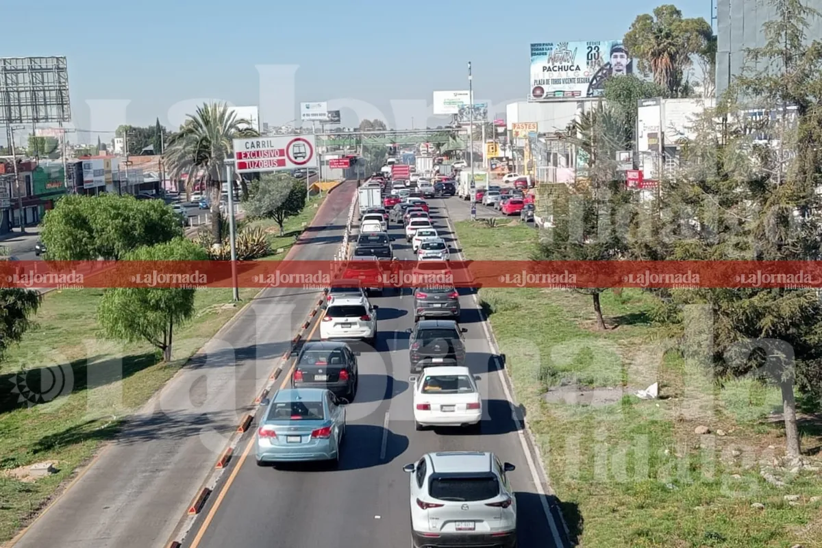 Tráfico lento en la carretera México-Pachuca