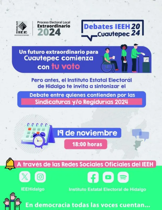 Elección en Cuautepec: sigue el debate de candidatos para la elección extraordinaria 2024