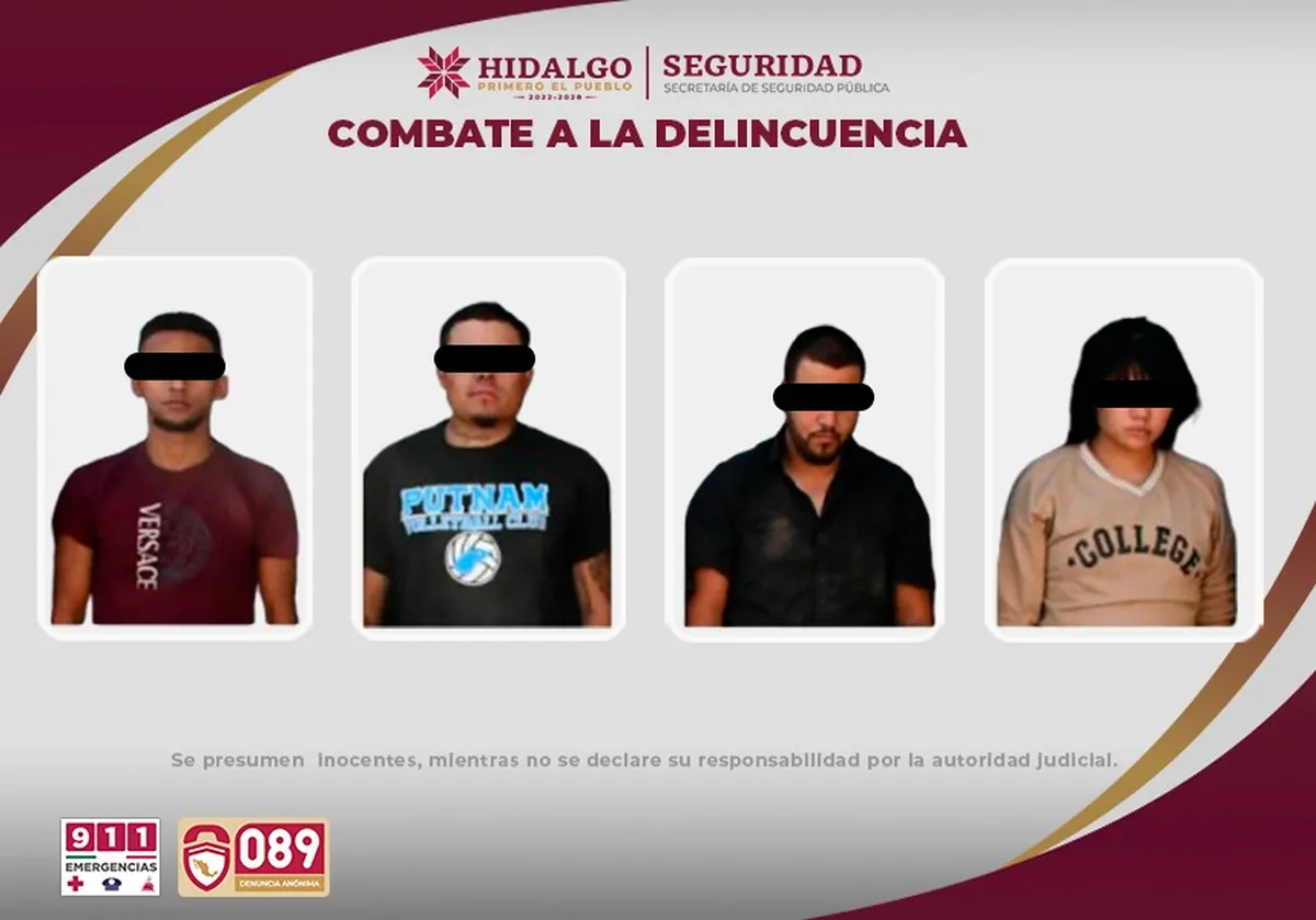 Detienen a banda dedicada al robo con violencia en la carretera Pachuca- Sahagún