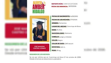 Alerta Amber Hidalgo: Buscan a Zoé Nahomi Castro Gómez, desaparecida en Tulancingo