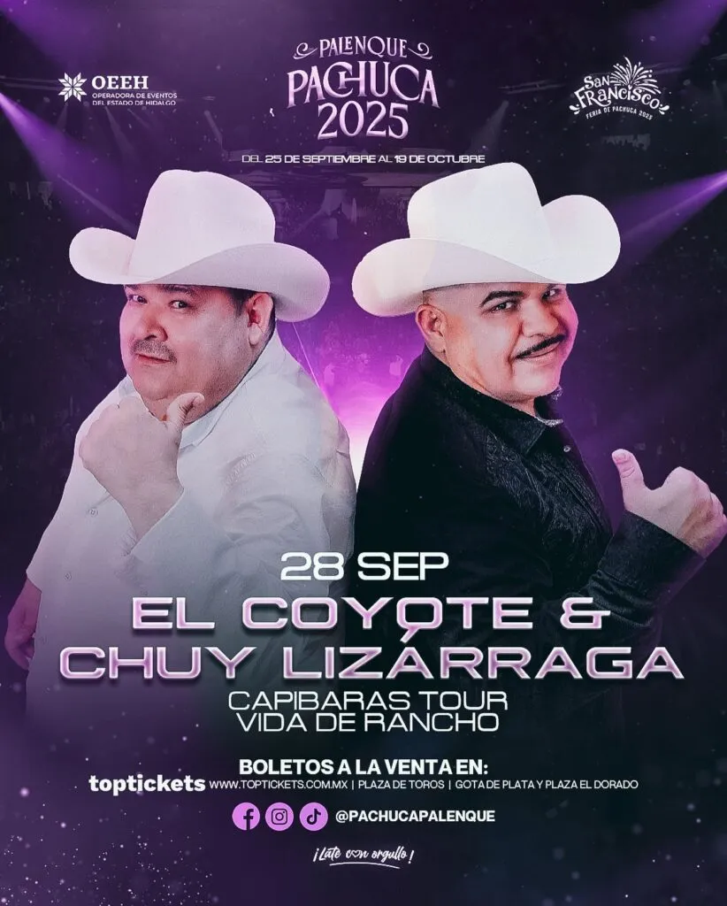 ¡Con todo el sabor sinaloense! El Coyote y Chuy Lizárraga llegan al Palenque Pachuca 2025