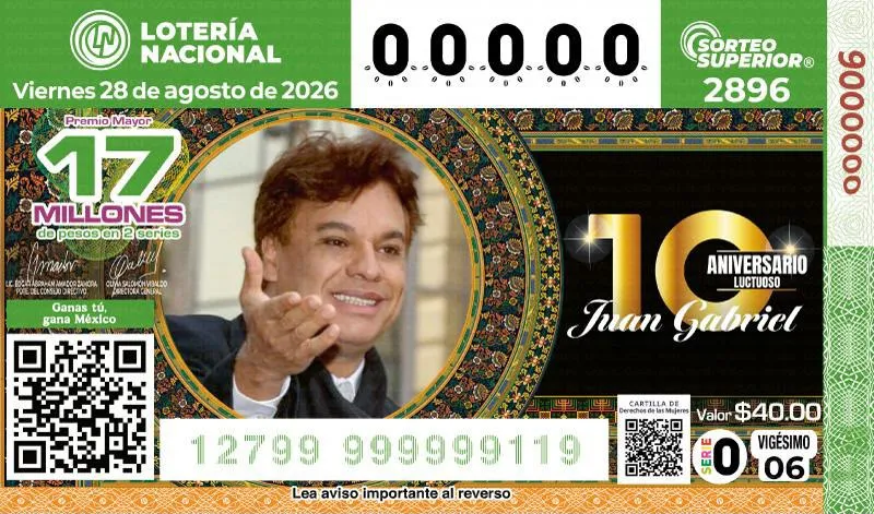 Juan Gabriel aparece en el nuevo billete de la Lotería Nacional: así es el homenaje al Divo de Juárez