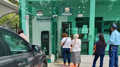 Banco del Bienestar en Ixmiquilpan.