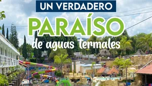 Albercas de aguas termales y áreas recreativas del Balneario Las Lumbreras, en Ajacuba, Hidalgo.