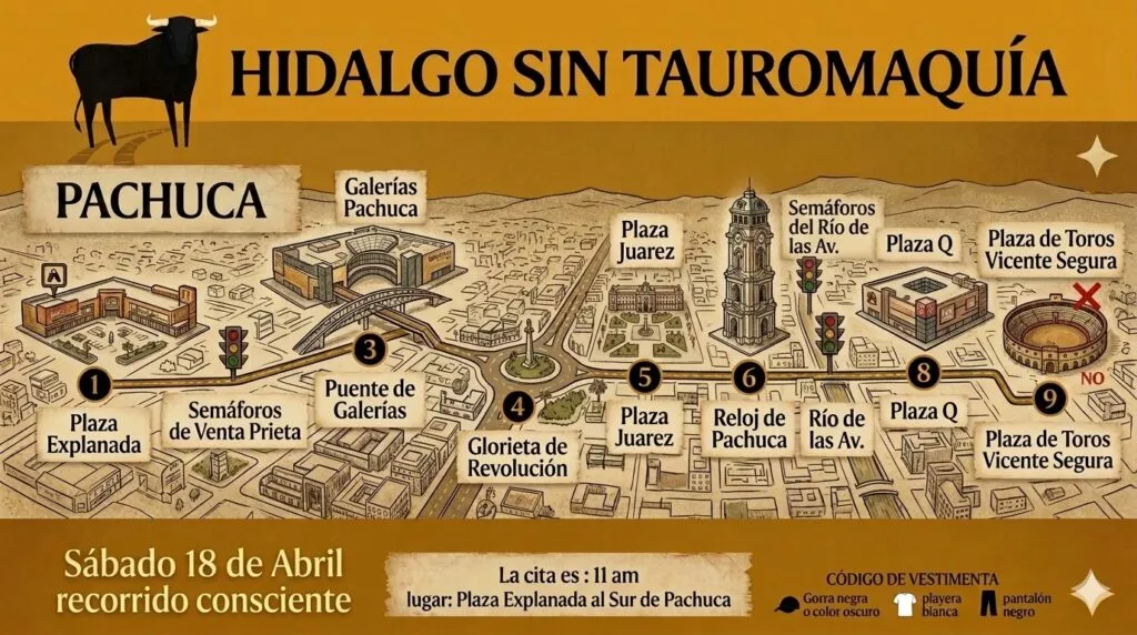 Anuncian marcha en Pachuca contra la tauromaquia: ve fecha, horario y recorrido