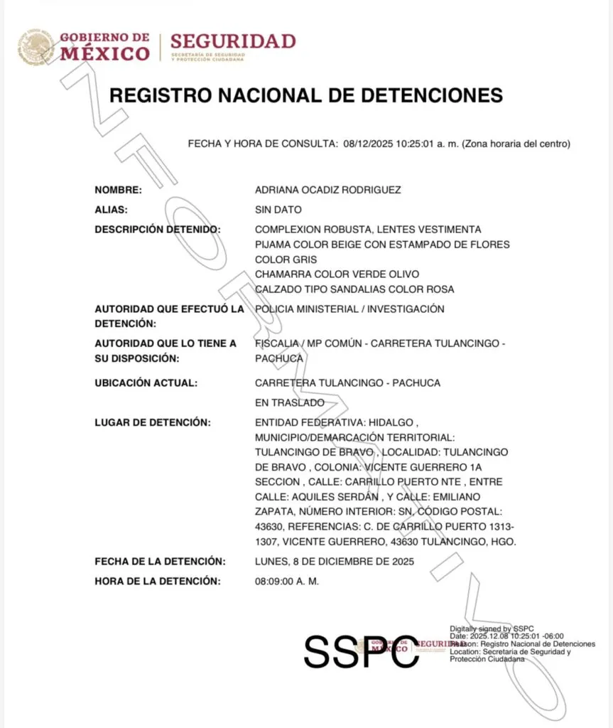 Detienen a ex tesorera de Singuilucan por uso ilícito de atribuciones