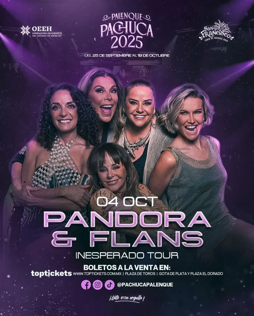 Pandora y Flans reviven los 80’s en el Palenque Pachuca 2025: precios aquí