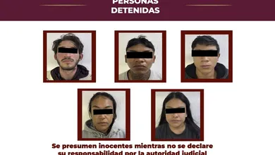 ! Cateo deja 5 detenidos, 10 armas y presunta metanfetamina