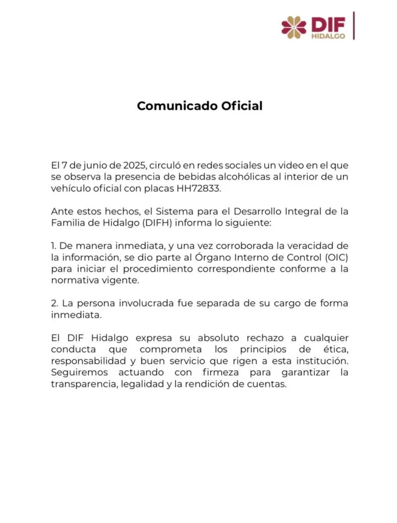 VIDEO | Funcionario del DIF Hidalgo se vuelve viral tras ser grabado con bebidas alcohólicas en vehículo oficial